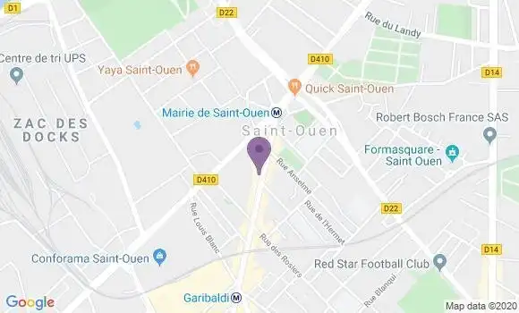 Localisation Société Générale Agence de Saint Ouen Mairie