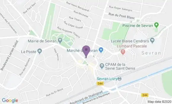 Localisation Société Générale Agence de Sevran Bussière