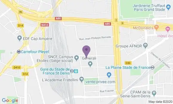 Localisation Société Générale Agence de Saint Denis Stade de France