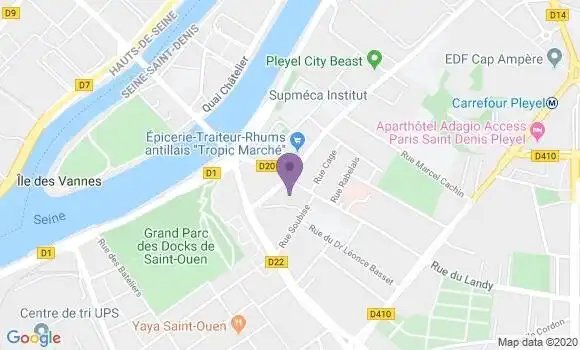 Localisation Société Générale Agence de Saint Ouen Place d