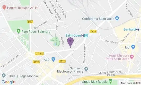 Localisation Société Générale Agence de Saint Ouen Victor Hugo
