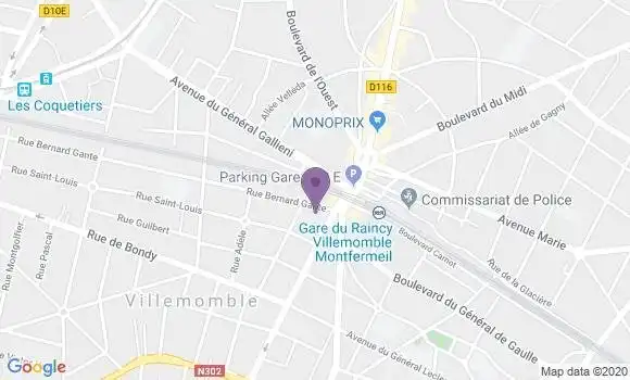 Localisation Société Générale Agence de Villemomble Gare