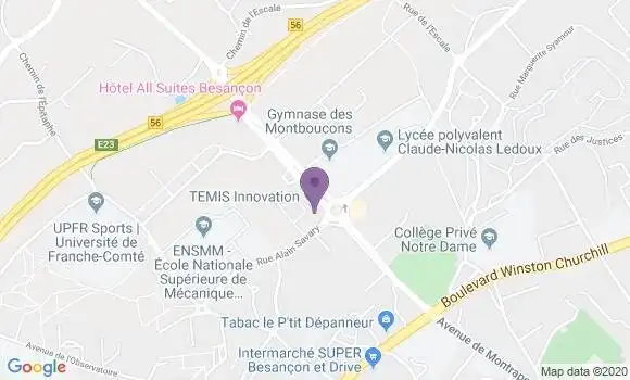 Localisation Société Générale Agence de Besançon