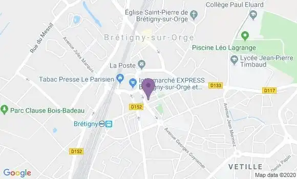 Localisation Société Générale Agence de Brétigny sur Orge
