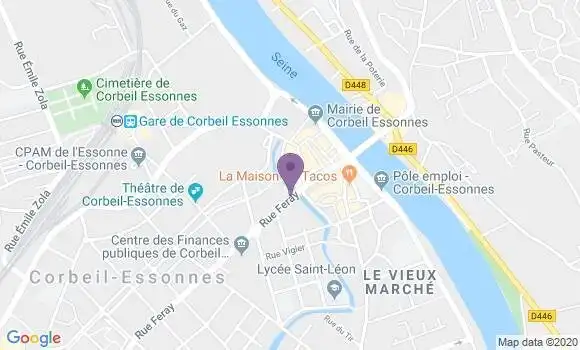 Localisation Société Générale Agence de Corbeil Essonnes