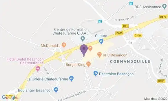 Localisation Société Générale Agence de Besançon Châteaufarin