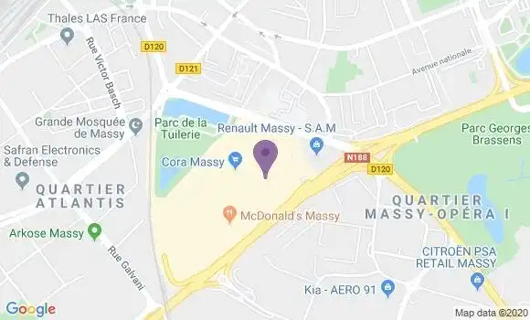 Localisation Société Générale Agence de Massy Hypermarché