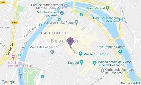 Localisation Société Générale Agence de Besançon Grande Rue