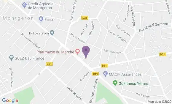 Localisation Société Générale Agence de Montgeron