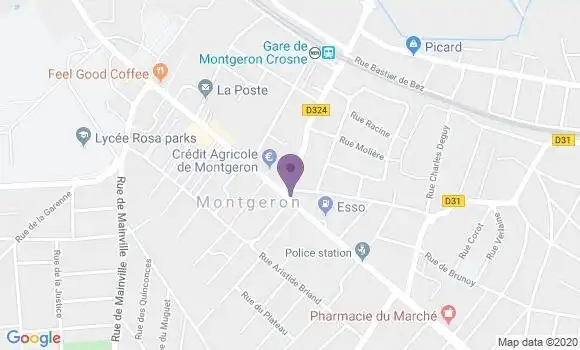 Localisation Société Générale Agence de Montgeron Mairie
