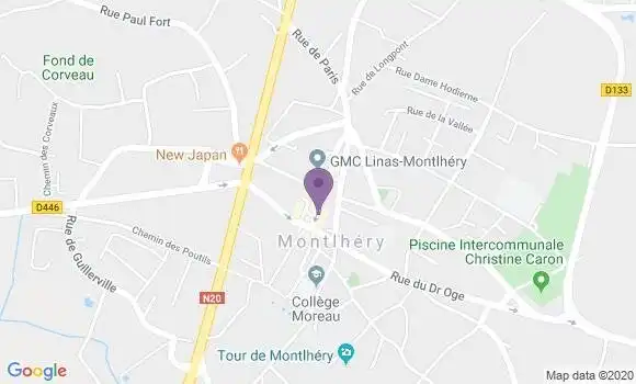 Localisation Société Générale Agence de Montlhéry