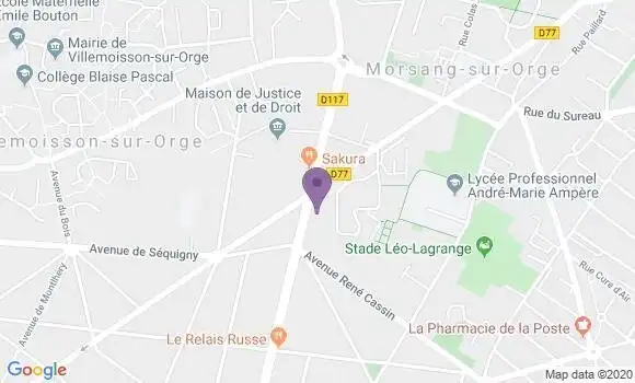 Localisation Société Générale Agence de Morsang sur Orge