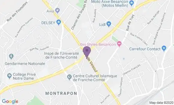 Localisation Société Générale Agence de Besançon Saint Claude