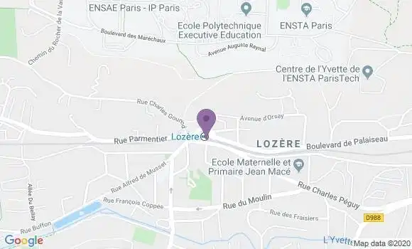Localisation Société Générale Agence de Palaiseau Lozère