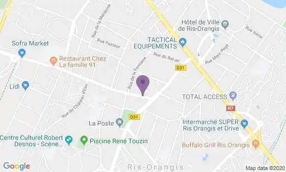 Localisation Société Générale Agence de Ris Orangis