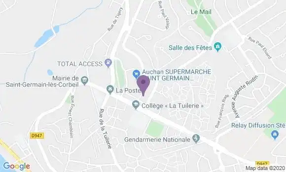 Localisation Société Générale Agence de Saint Germain lès Corbeil