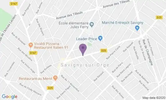 Localisation Société Générale Agence de Savigny sur Orge Plateau