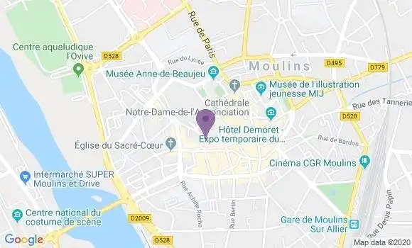Localisation Société Générale Agence de Moulins