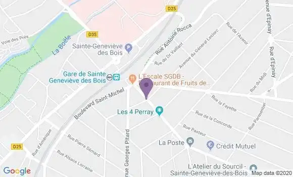 Localisation Société Générale Agence de Sainte Geneviève des Bois Gare