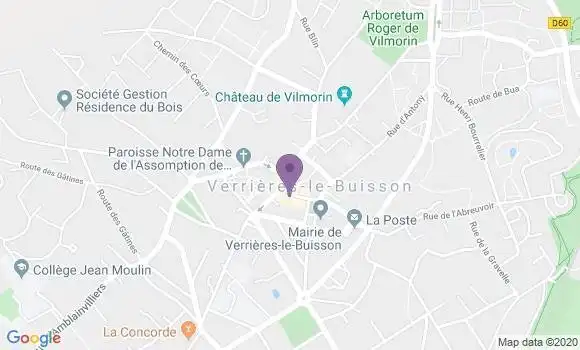 Localisation Société Générale Agence de Verrières le Buisson