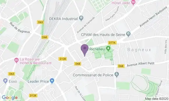 Localisation Société Générale Agence de Bagneux Dampierre