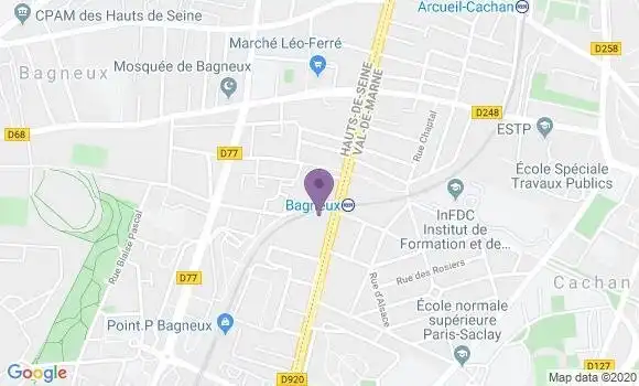 Localisation Société Générale Agence de Bagneux Pont Royal