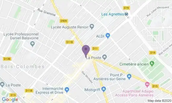 Localisation Société Générale Agence de Bois Colombes Bourgui