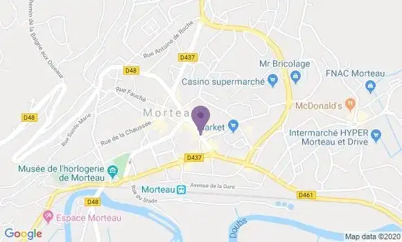 Localisation Société Générale Agence de Morteau