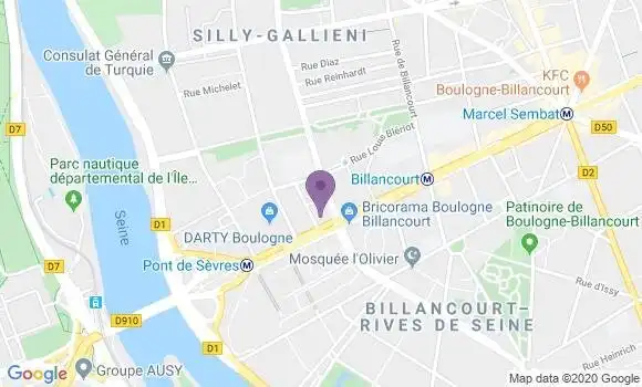Localisation Société Générale Agence de Boulogne Billancourt Pont de Sèvres