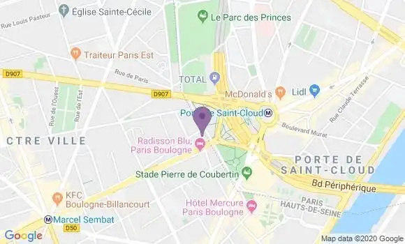 Localisation Société Générale Agence de Boulogne Billancourt Vaillant