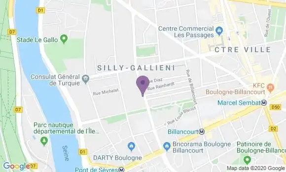 Localisation Société Générale Agence de Boulogne Billancourt