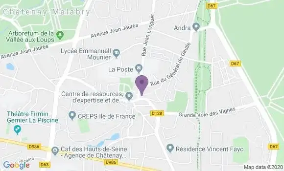 Localisation Société Générale Agence de Châtenay Malabry