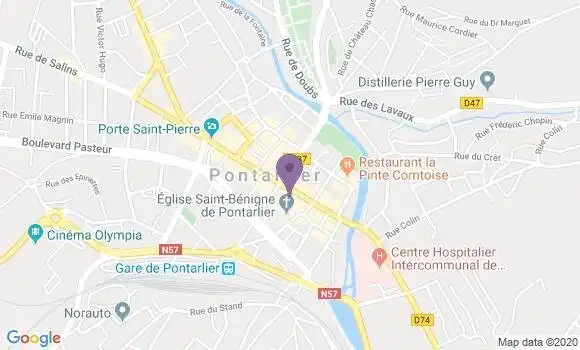 Localisation Société Générale Agence de Pontarlier