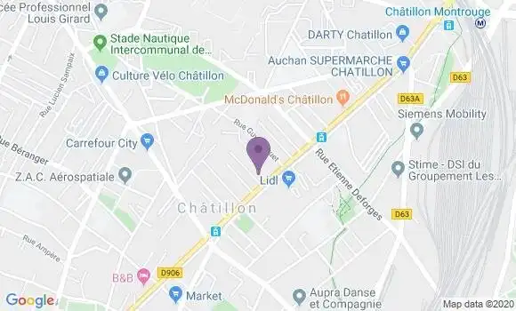 Localisation Société Générale Agence de Châtillon Centre