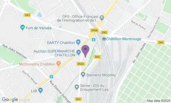 Localisation Société Générale Agence de Châtillon Saint Exupéry
