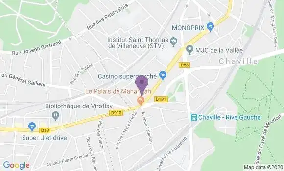 Localisation Société Générale Agence de Chaville la Pointe