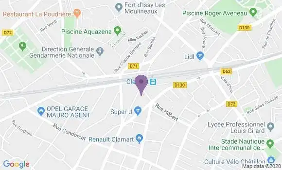 Localisation Société Générale Agence de Clamart Gare