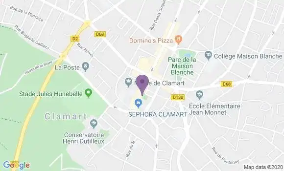 Localisation Société Générale Agence de Clamart Village