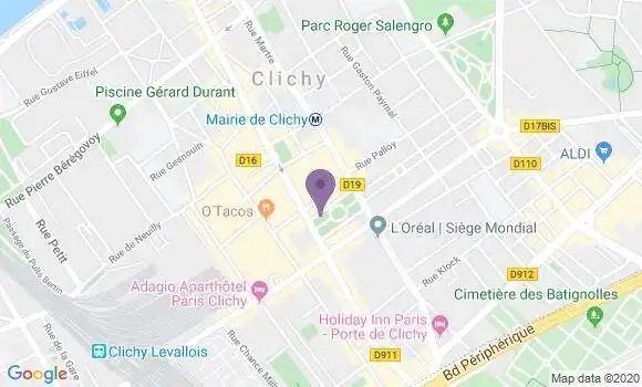 Localisation Société Générale Agence de Clichy Centre