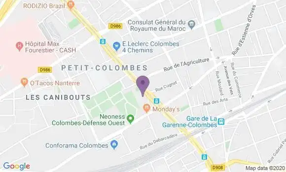 Localisation Société Générale Agence de Colombes Charles de Gaulle