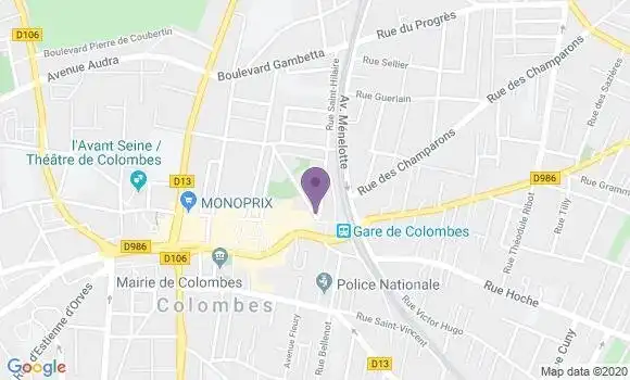 Localisation Société Générale Agence de Colombes Gare