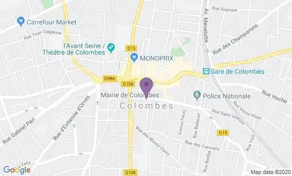 Localisation Société Générale Agence de Colombes Mairie