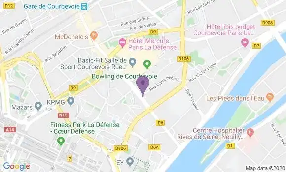 Localisation Société Générale Agence de Courbevoie
