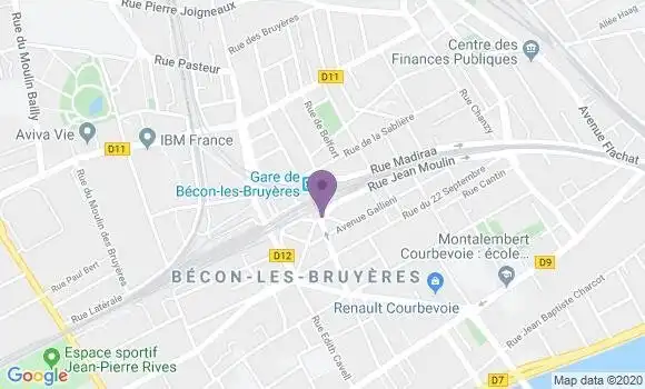 Localisation Société Générale Agence de Courbevoie Becon
