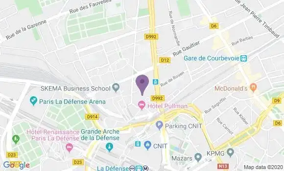 Localisation Société Générale Agence de Courbevoie Danton