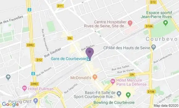 Localisation Société Générale Agence de Courbevoie Gare