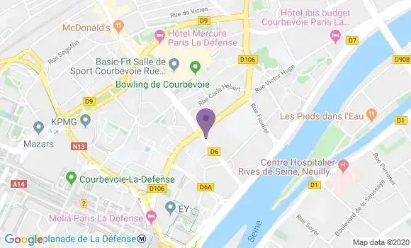Localisation Société Générale Agence de Courbevoie Victor Hugo