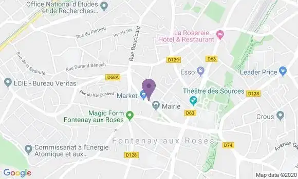 Localisation Société Générale Agence de Fontenay aux Roses