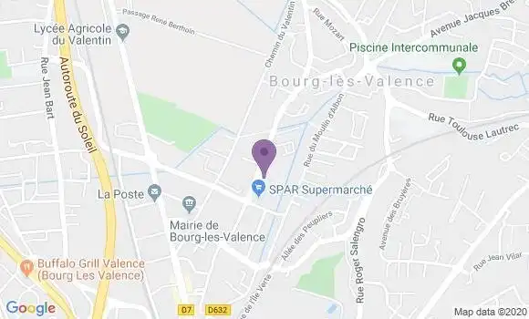 Localisation Société Générale Agence de Bourg les Valences