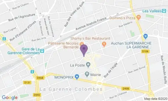 Localisation Société Générale Agence de La Garenne Colombes